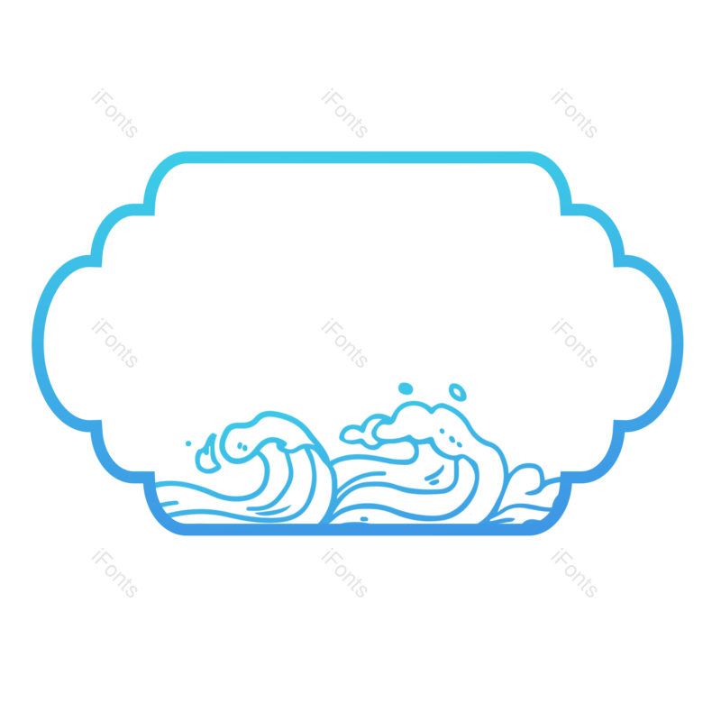 边框图片,中国风元素,蓝色PNG,蓝色边框免抠素材